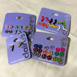 NWT Claire’s earrings four sets